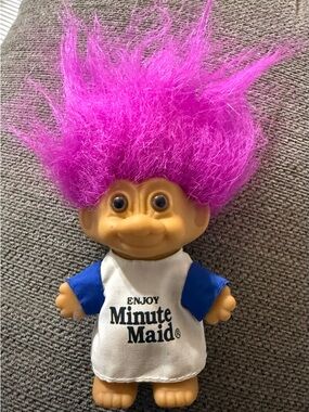 Russ Troll Doll with Bright Purple Hair and Blue Shirt - Minute Maid Promo